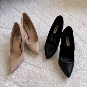 *STEVE MADDEN HEELS SET* Black and Nude Stiletto Steve Madden Heel Set Size 6